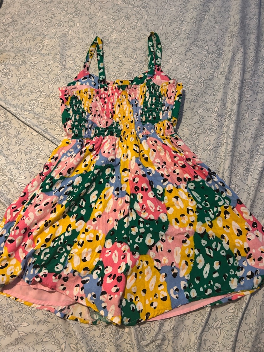 Colorblock Leopard Print Button-Front Romper - Picture 3 of 13